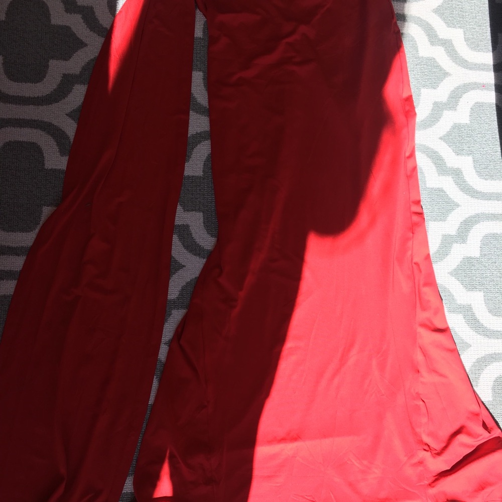 S (4) Red One Shoulder Maxi backless Dress Gown Formal - Picture 10 of 13